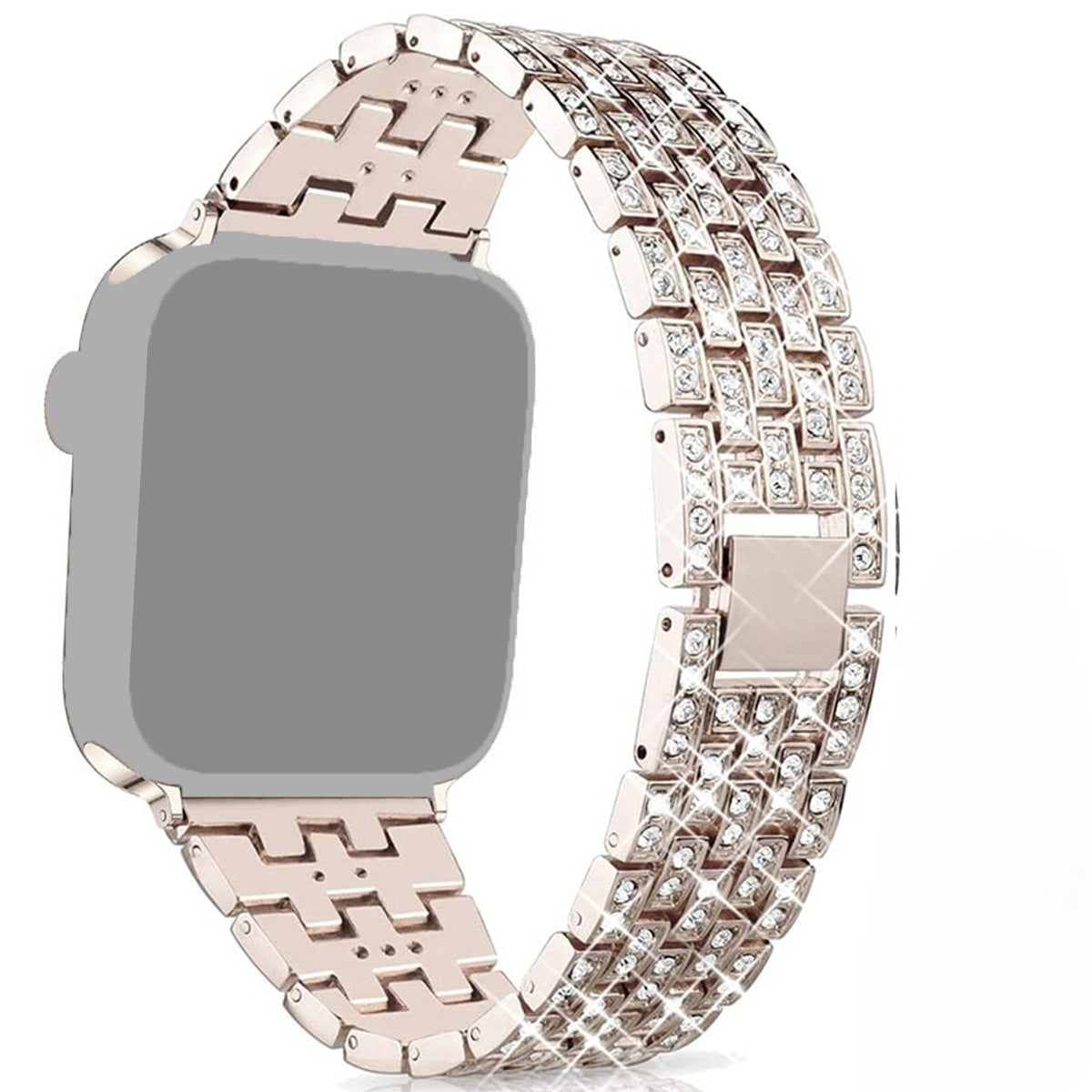 Luxury Diamond-Studded Metal Apple Watch Band - Compatible with All Models