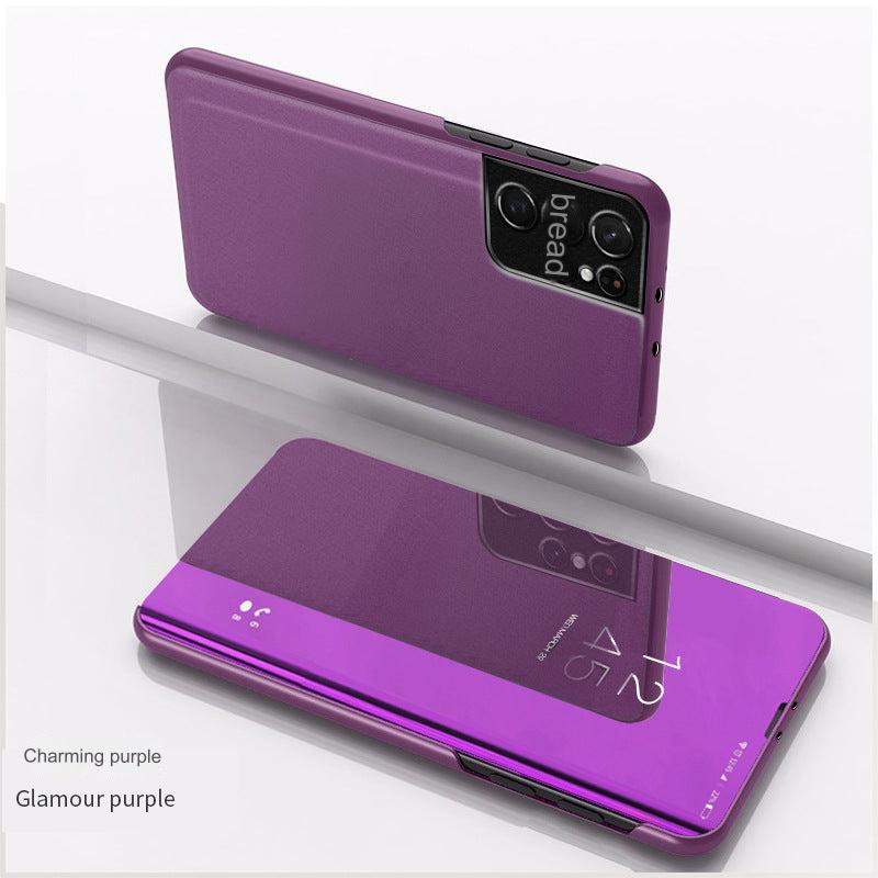 Premium Samsung Galaxy S24 Mirror Flip Case - Stylish & Durable Protective Cover for S23, S22, Note 20, S21 Series - Shockproof & Functional Stand