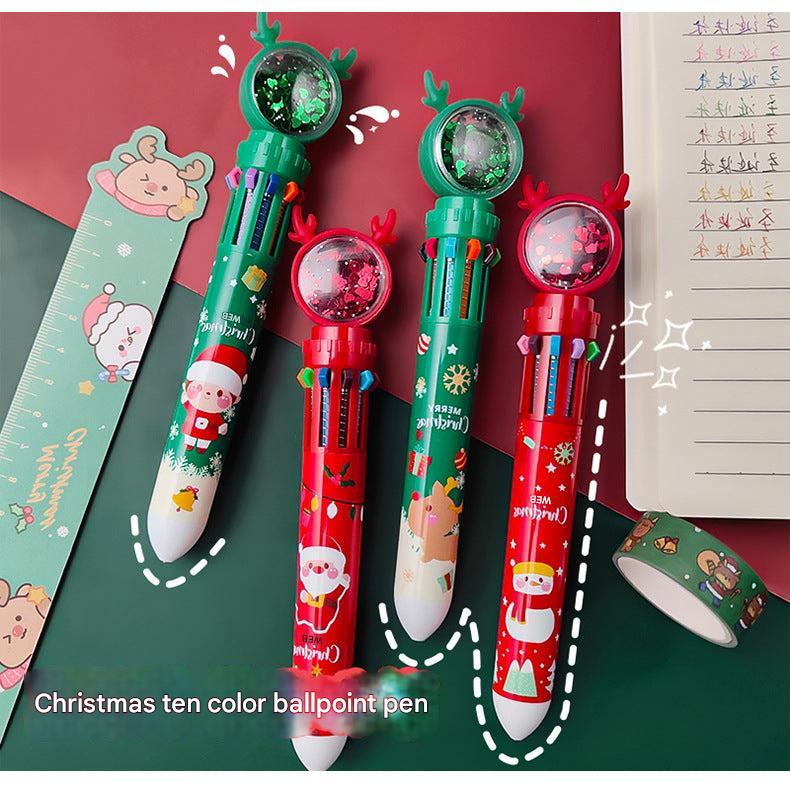 holiday special multicolor retractable pen, Santa Claus design