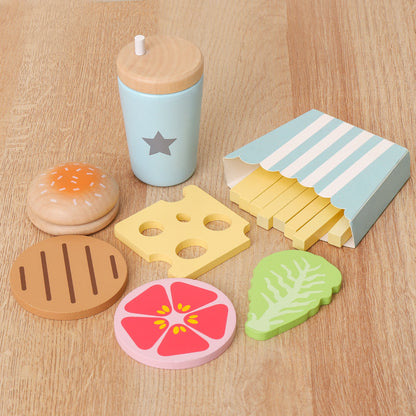 deluxe wooden play food set for nursery children