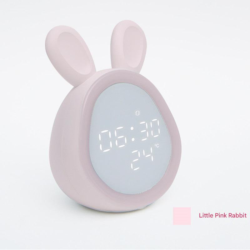 Cute Bunny LED Alarm Clock White