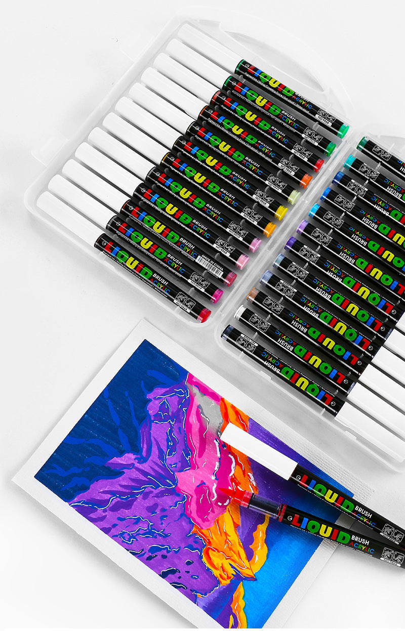 48-Color Liquid Art Markers Set - Premium Acrylic Ink for Artists and Students