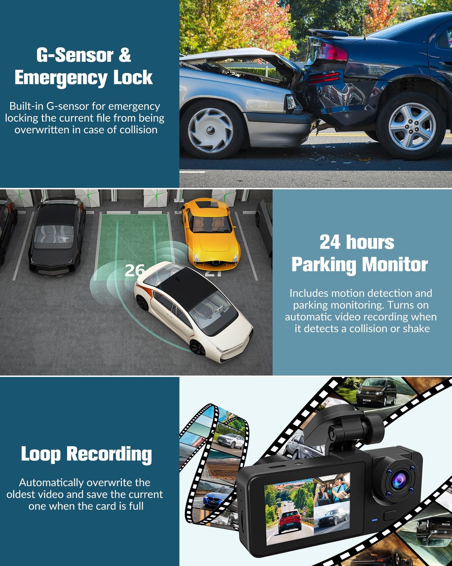 Car Dash Cam Loop Recording Feature