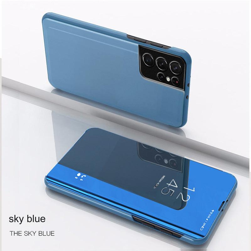 Premium Samsung Galaxy S24 Mirror Flip Case - Stylish & Durable Protective Cover for S23, S22, Note 20, S21 Series - Shockproof & Functional Stand