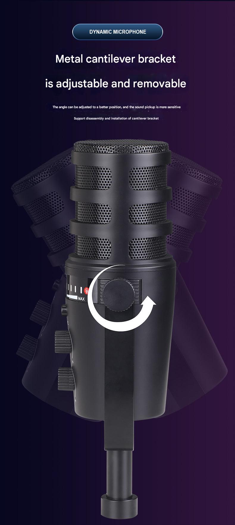 Side view of microphone showcasing connectivity options