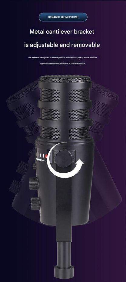 Side view of microphone showcasing connectivity options