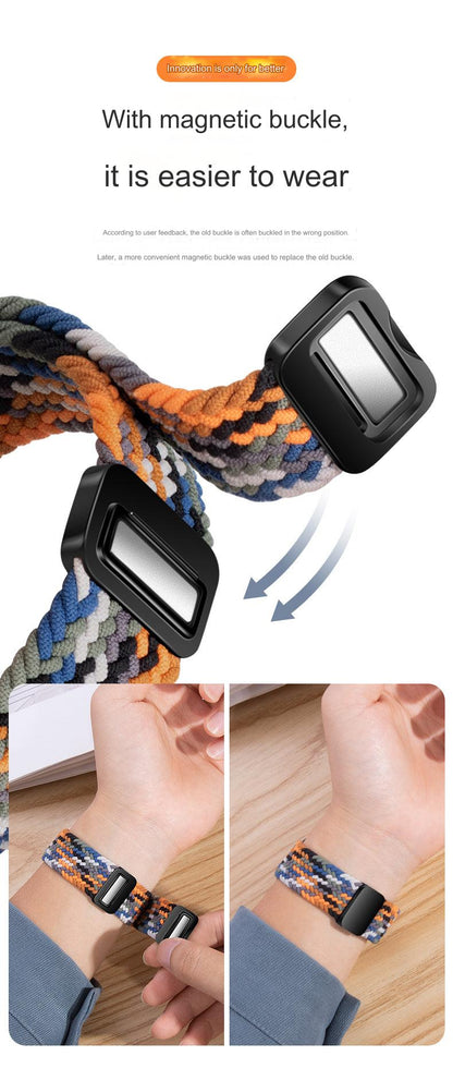 Stylish Nylon Woven Magnetic Apple Watch Band - Compatible with All Series