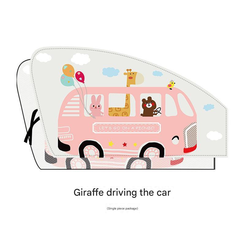 durable blackout fabric car sunshade with cute design