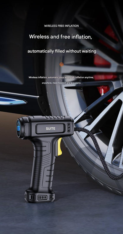 Compact wireless tire inflator angled view