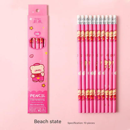 bright cartoon characters pencil set photo