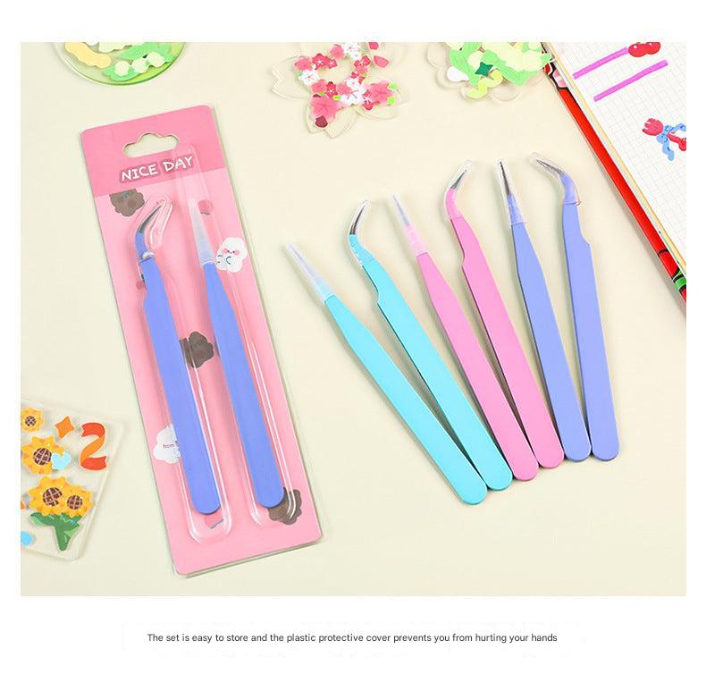 craft tweezers with decorative stickers