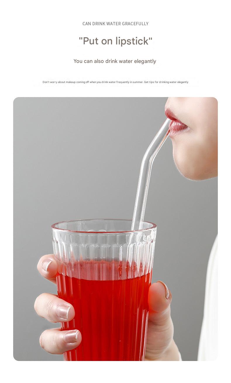 fruit juice glass straw