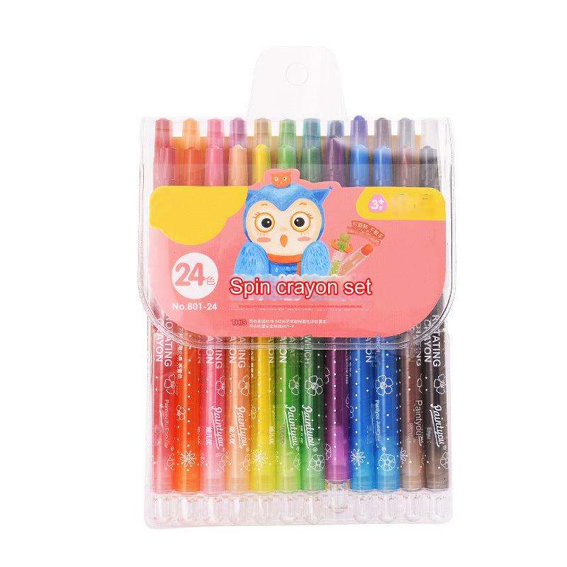 Colorful Rotating Crayon Set - Safe, Non-Toxic & Mess-Free for Kids - Ideal for Arts & Crafts Activities