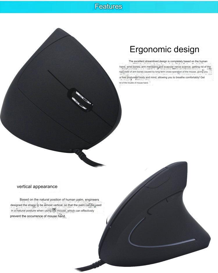 Ergonomic Wired Vertical Mouse with 3000 DPI - Perfect for Gaming & Office Use - Comfortable, Silent, and Stylish