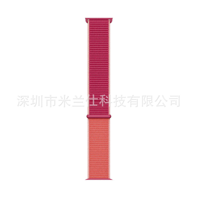 Stylish Nylon Braided Watch Band for Apple Watch - Compatible with Series 1-9 & Ultra - Adjustable Velcro Closure - Multiple Colors Available