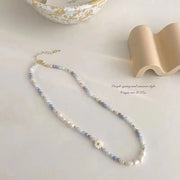 Sky Blue Daisy Necklace