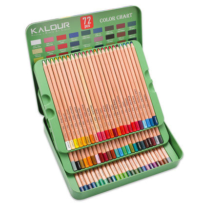 Kalour 72-Color Professional Art Set - Premium Powdered Colored Pencils for Drawing and Illustration