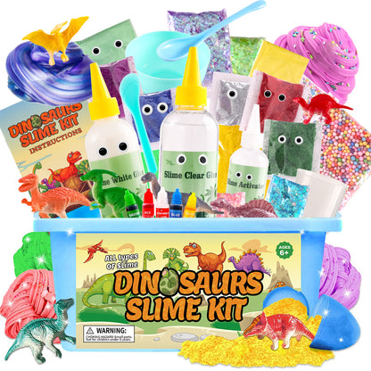 DIY Dinosaur Slime Kit - Fun Bubble Foam Craft for Kids - Safe & Non-Toxic - Great for Sensory Play & Learning