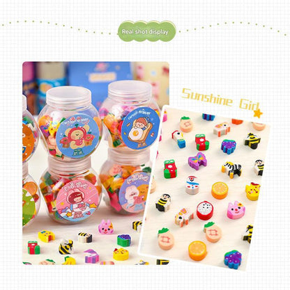 school supplies mini erasers bottle animal designs