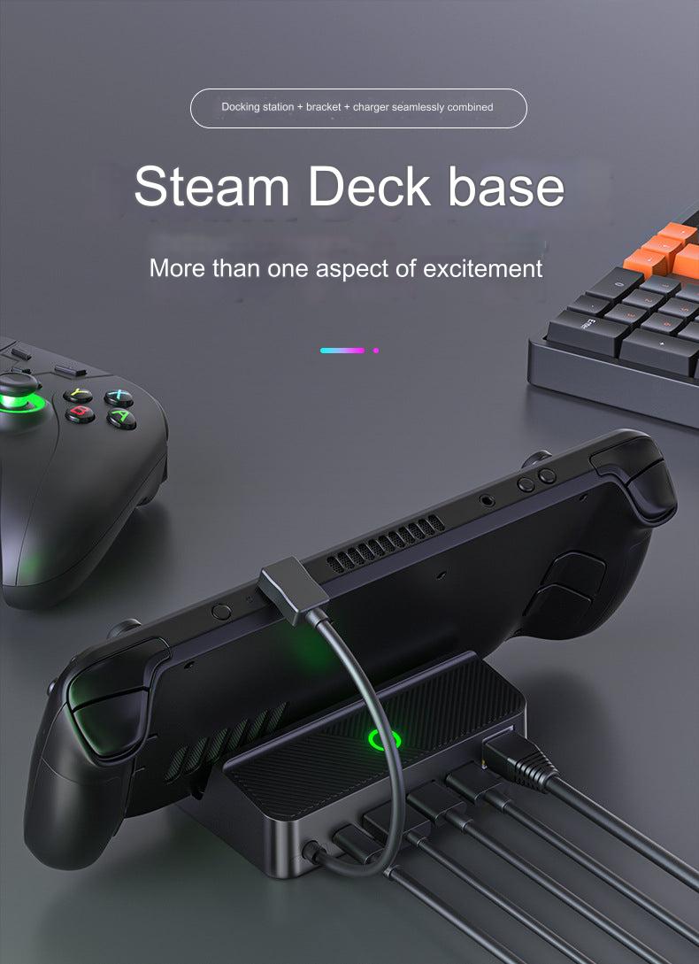 GameDeck Pro RGB Dock for Steam Deck - Anti-Slip Base with USB 3.0 Ports and 4K Output