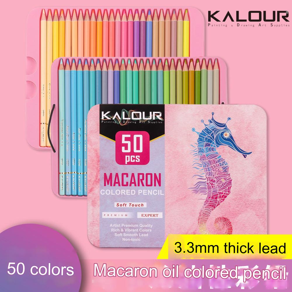 KALOUR 50-Color Macaron Art Colored Pencil Set – Premium Vibrant Drawing Tools for Artists & Kids