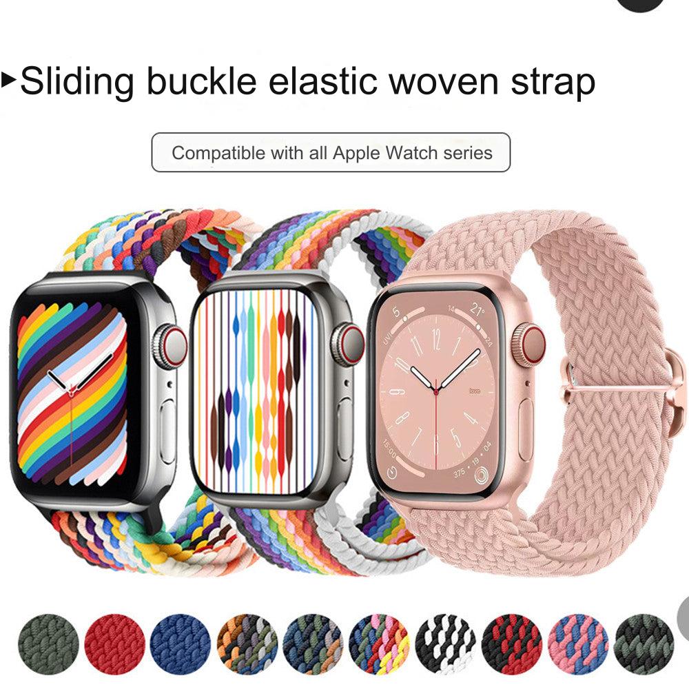 Premium Nylon Woven Watch Band for Apple Watch Series 4, 5, 6, 7, 8, SE, Ultra - Adjustable, Sporty Design