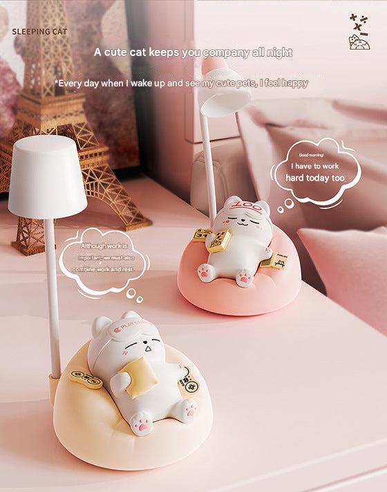 Kids friendly night light with cat design