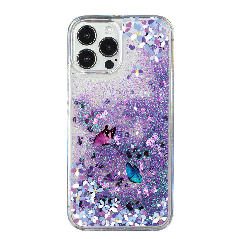 Cute Unicorn & Dolphin Liquid Glitter Phone Case for iPhone and Samsung - Shockproof TPU Protection