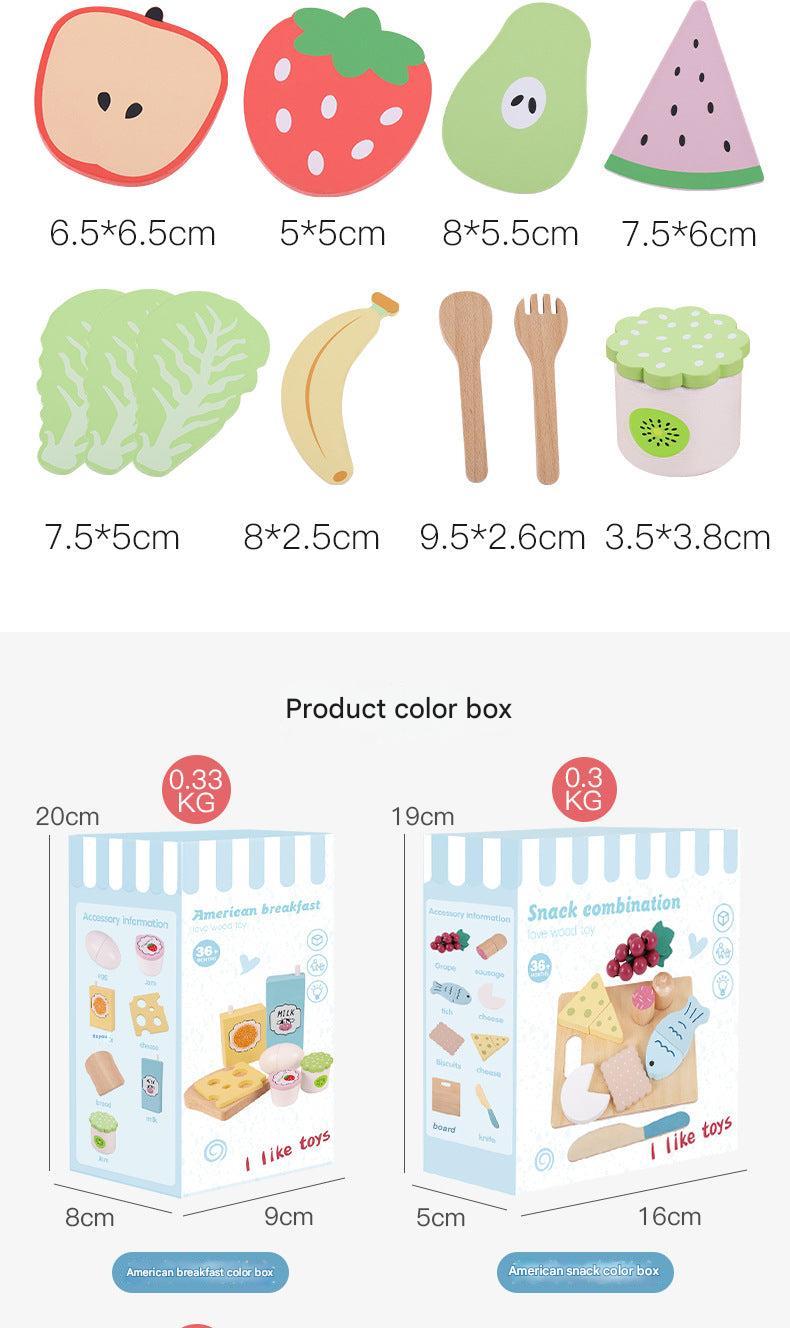 deluxe wooden play food set for nursery children