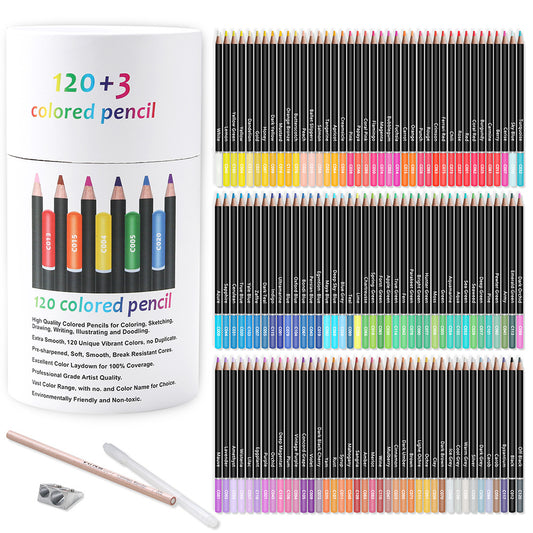 KALOUR 120-Color Premium Colored Pencil Set for Artists - Art Supplies for Drawing, Sketching & Coloring