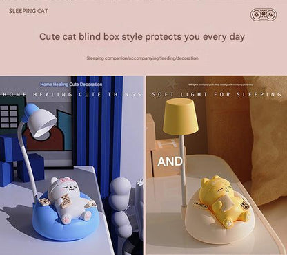 Rechargeable cartoon cat night lamp