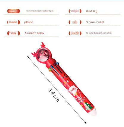 decorative holiday retractable ballpoint pen with Santa