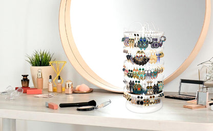 detailed view of black earring organizer