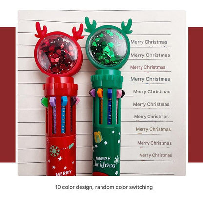 writing instrument with Christmas decorations, multi ink