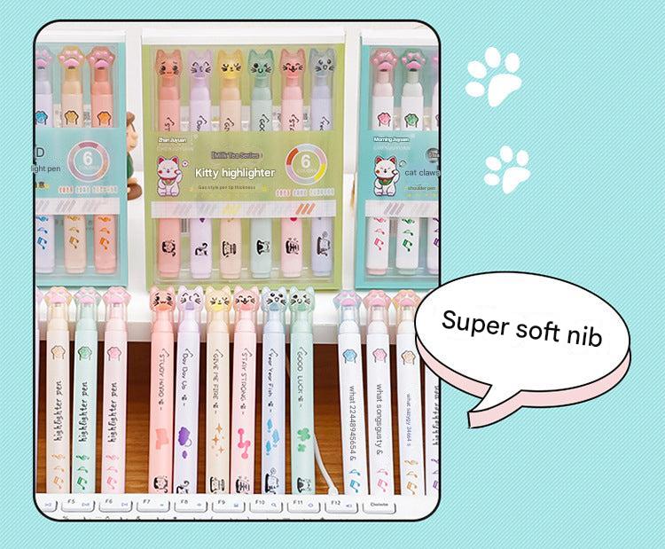 eyecatching assorted colors of cat paw highlighters