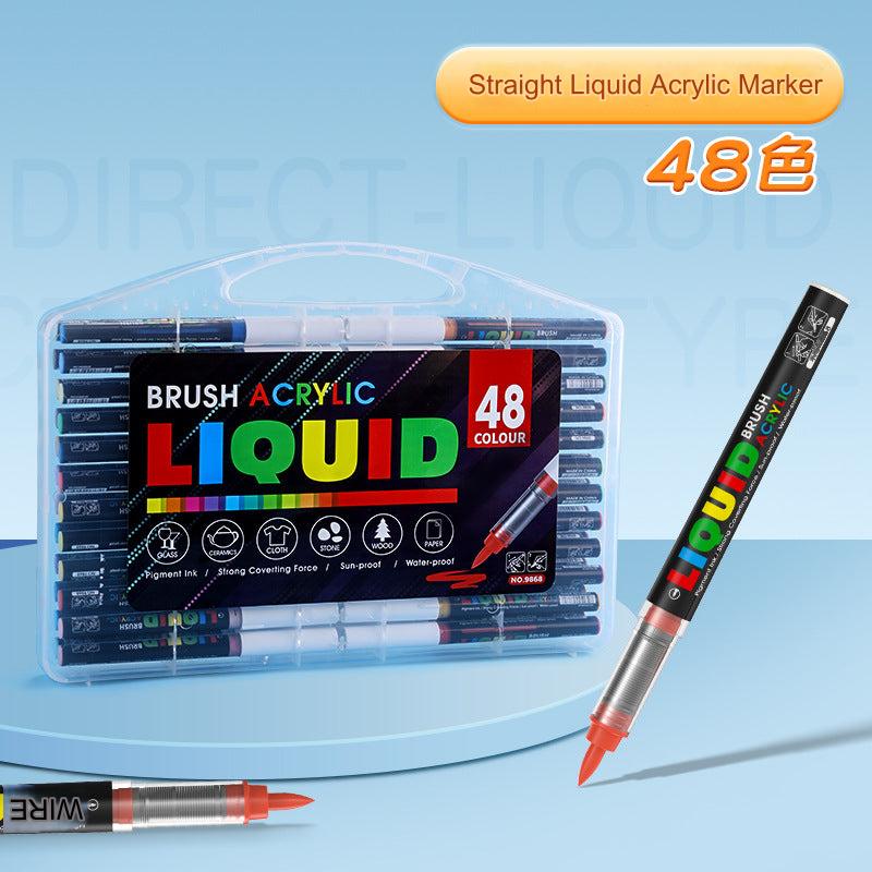 48-Color Liquid Art Markers Set - Premium Acrylic Ink for Artists and Students