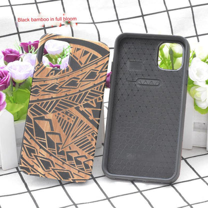 Premium Floral Wood Phone Case for iPhone & Samsung - Stylish Protection with Custom Options