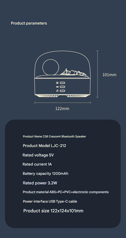 portable speaker and light combo in use