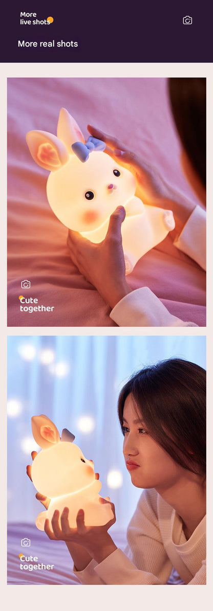 Tap-controlled bunny shaped night light