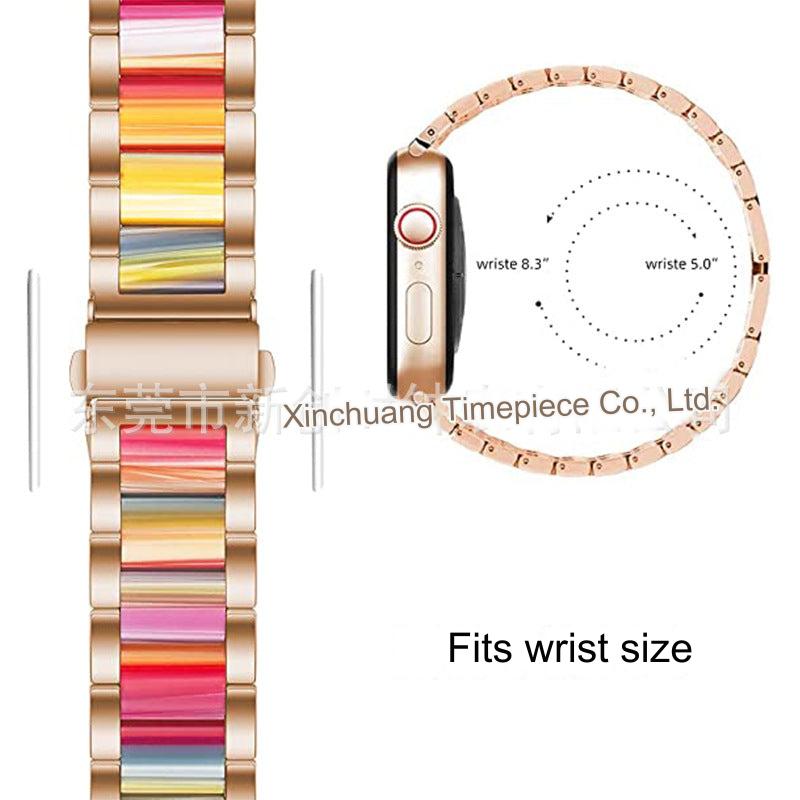 Luxurious Lightweight Metal Resin Band for Apple Watch 9/1SE - Versatile Styles Available