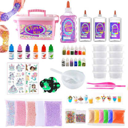 Rainbow Slime Kit - 12 Colors DIY Crystal Clay Set for Kids - Creative Fun & Educational Play