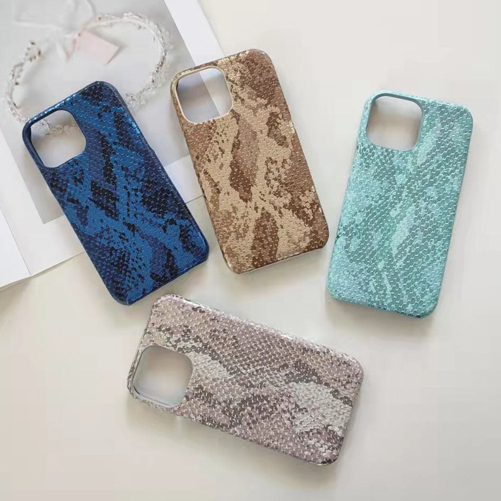 Luxurious Snakeskin iPhone Case Compatible with iPhone 15 - Stylish and Durable PC & Leather Cover