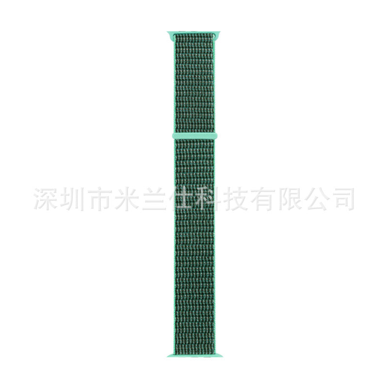 Stylish Nylon Braided Watch Band for Apple Watch - Compatible with Series 1-9 & Ultra - Adjustable Velcro Closure - Multiple Colors Available