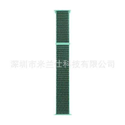 Stylish Nylon Braided Watch Band for Apple Watch - Compatible with Series 1-9 & Ultra - Adjustable Velcro Closure - Multiple Colors Available