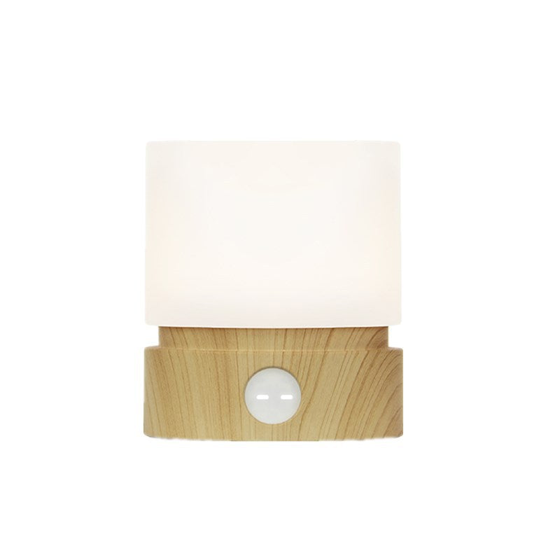 minimalist white night lamp on table