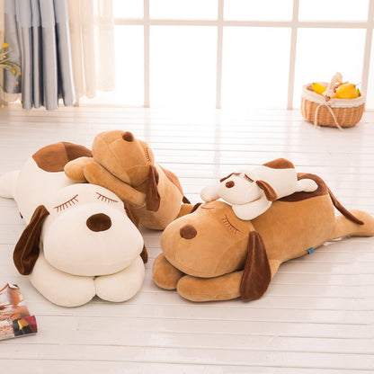 long plush dog stuffed animal white