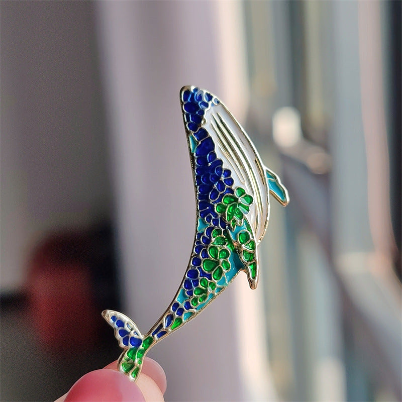 Cute whale brooch