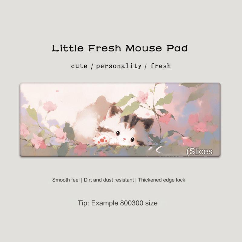 Cute Cat-Themed Non-Slip Gaming Mouse Pad - Large Desk Mat for Office and Home Use