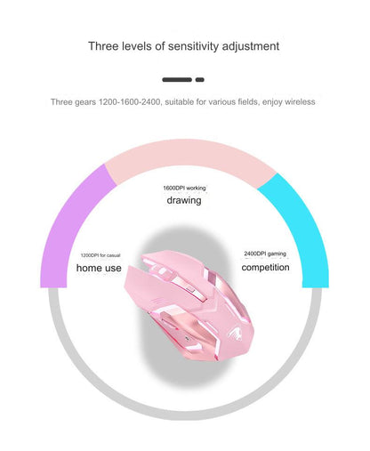 EWEADN G305 Wireless Gaming Mouse - Silent & Rechargeable Bluetooth Dual Mode - Ergonomic Design, 3200 DPI, 6 Buttons