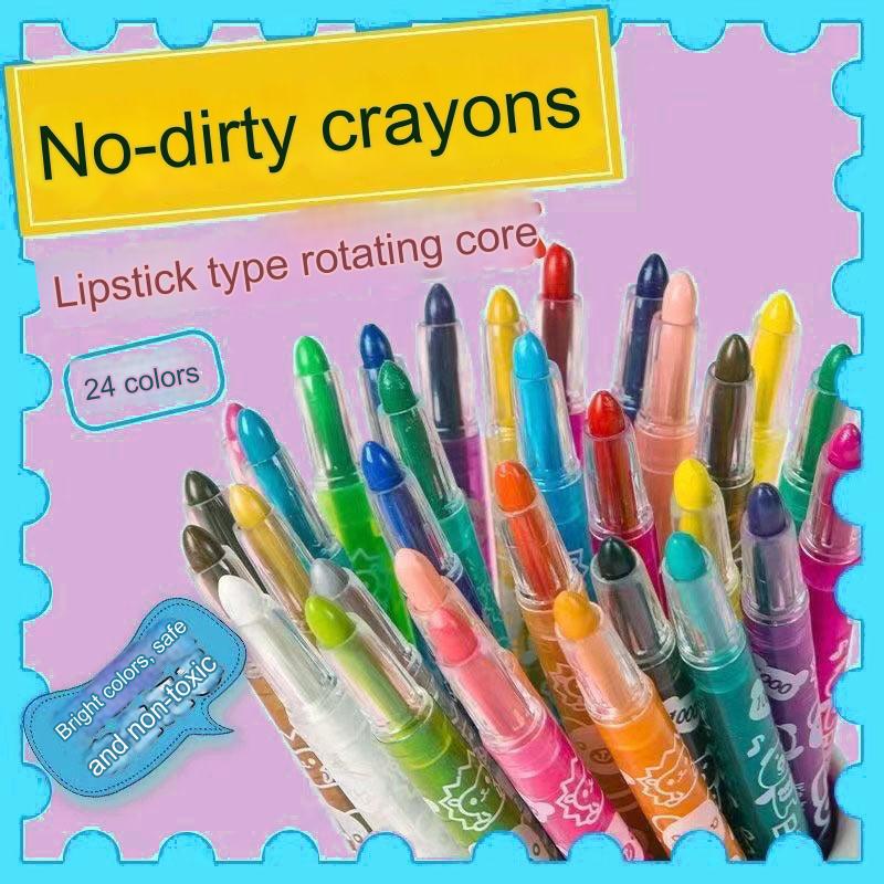 Colorful Rotating Crayon Set - Safe, Non-Toxic & Mess-Free for Kids - Ideal for Arts & Crafts Activities